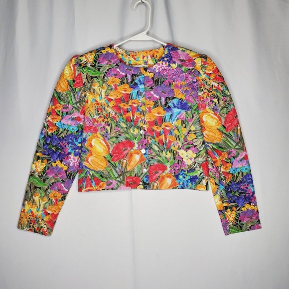 Jeffrey & Dara Jackets & Blazers - Jeffrey Dara Linda Hutton Quilted Floral Crop Blazer 9/10 Country Cottagecore 90